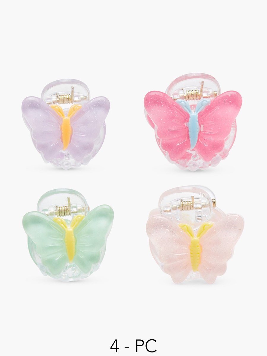 Pack of 4 Hair Clamp with Butterfly Design