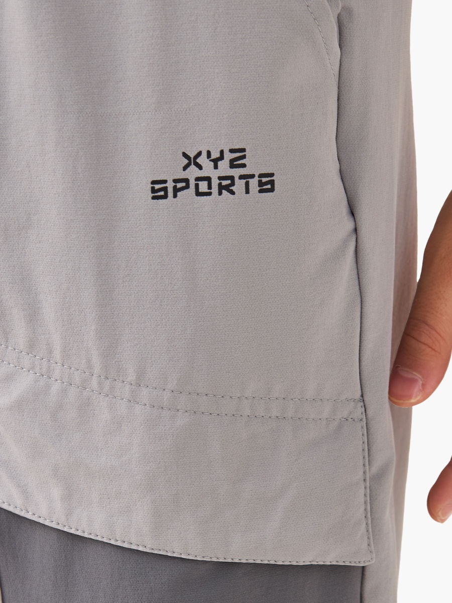 Boys Nylon Drawstring Waist Joggers with Panel Detail
