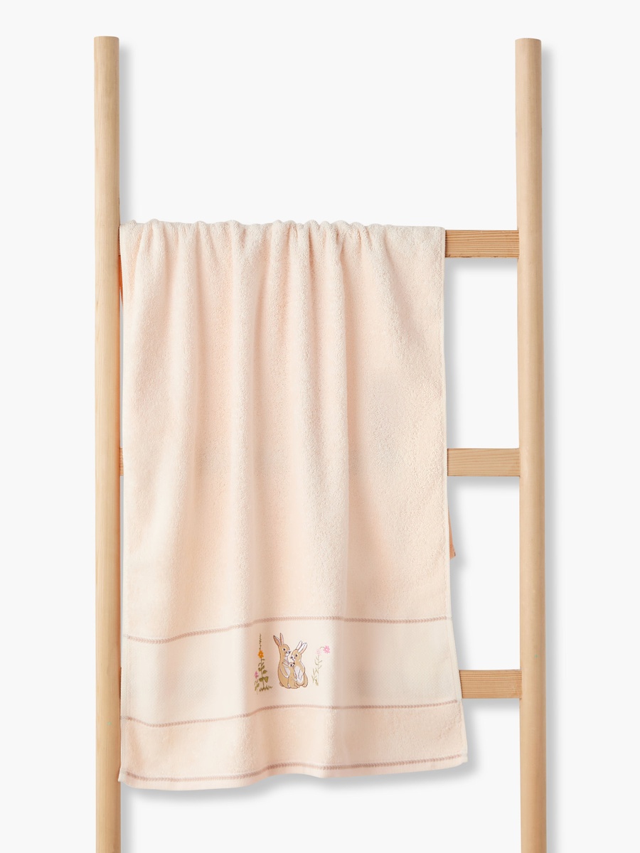 60x120 cm Baby Towel with Bunny Embroidery