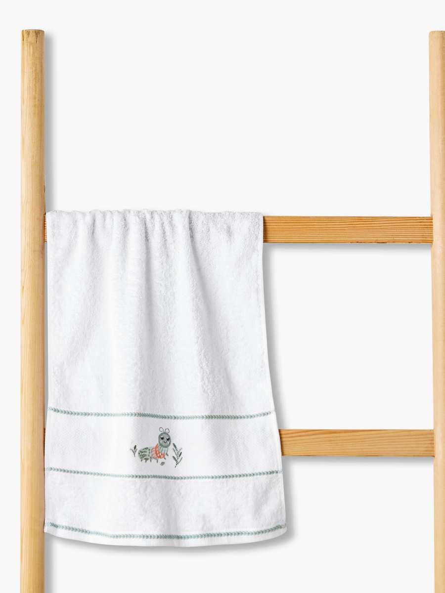 38x76 cm Baby Towel with Caterpillar Embroidery
