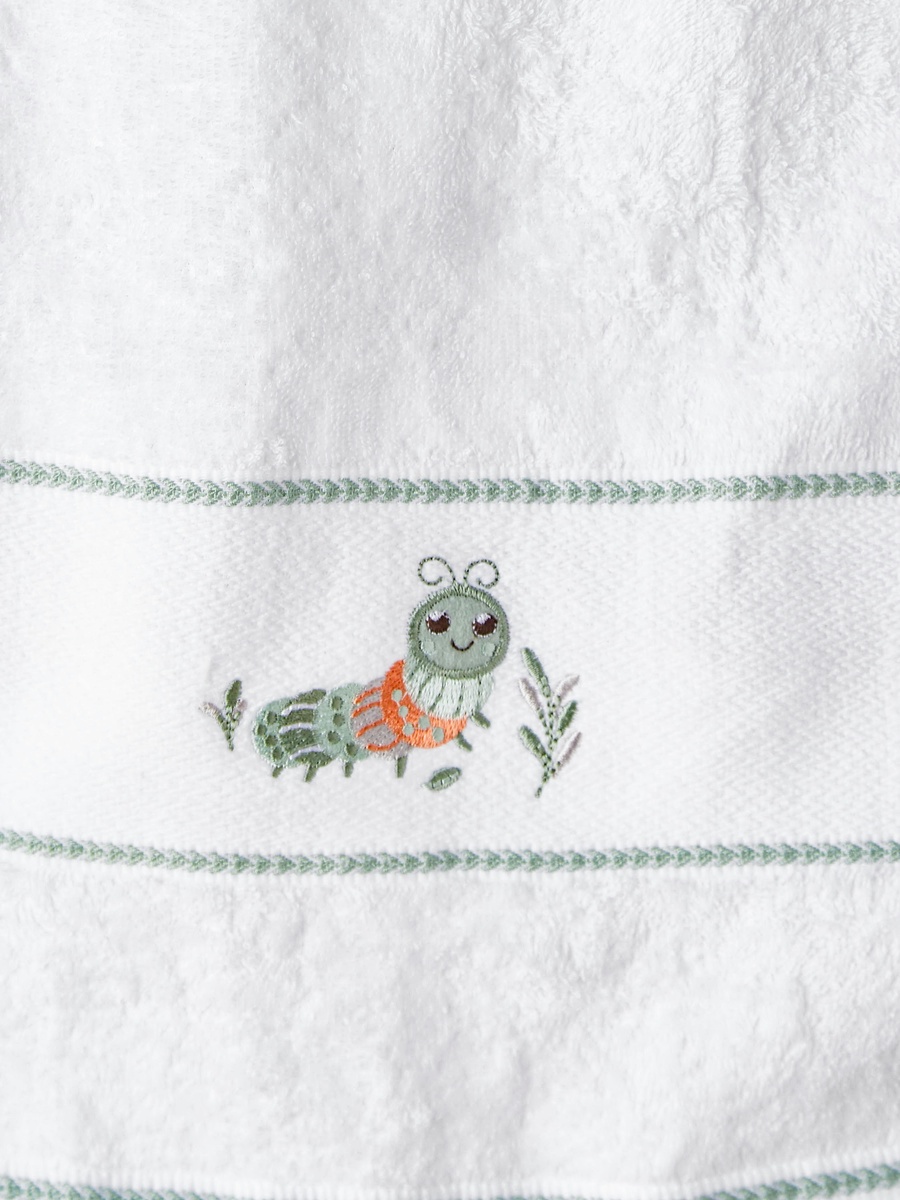 38x76 cm Baby Towel with Caterpillar Embroidery