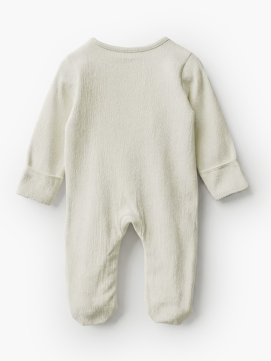 Crew Neck Long Sleeves Sleepsuit with Applique Bunny Design