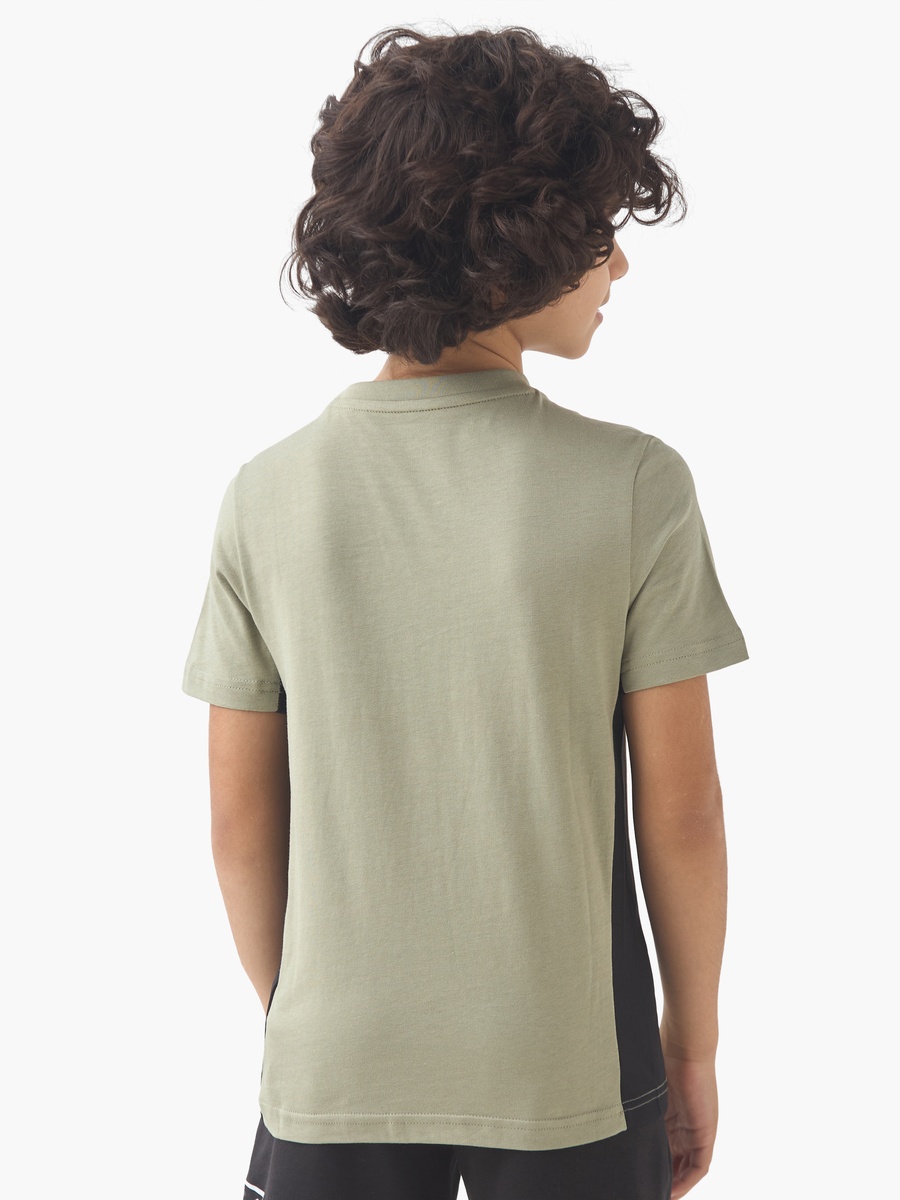 Boys Cotton Crew Neck T-Shirt with Graphic Print and Short Sleeves