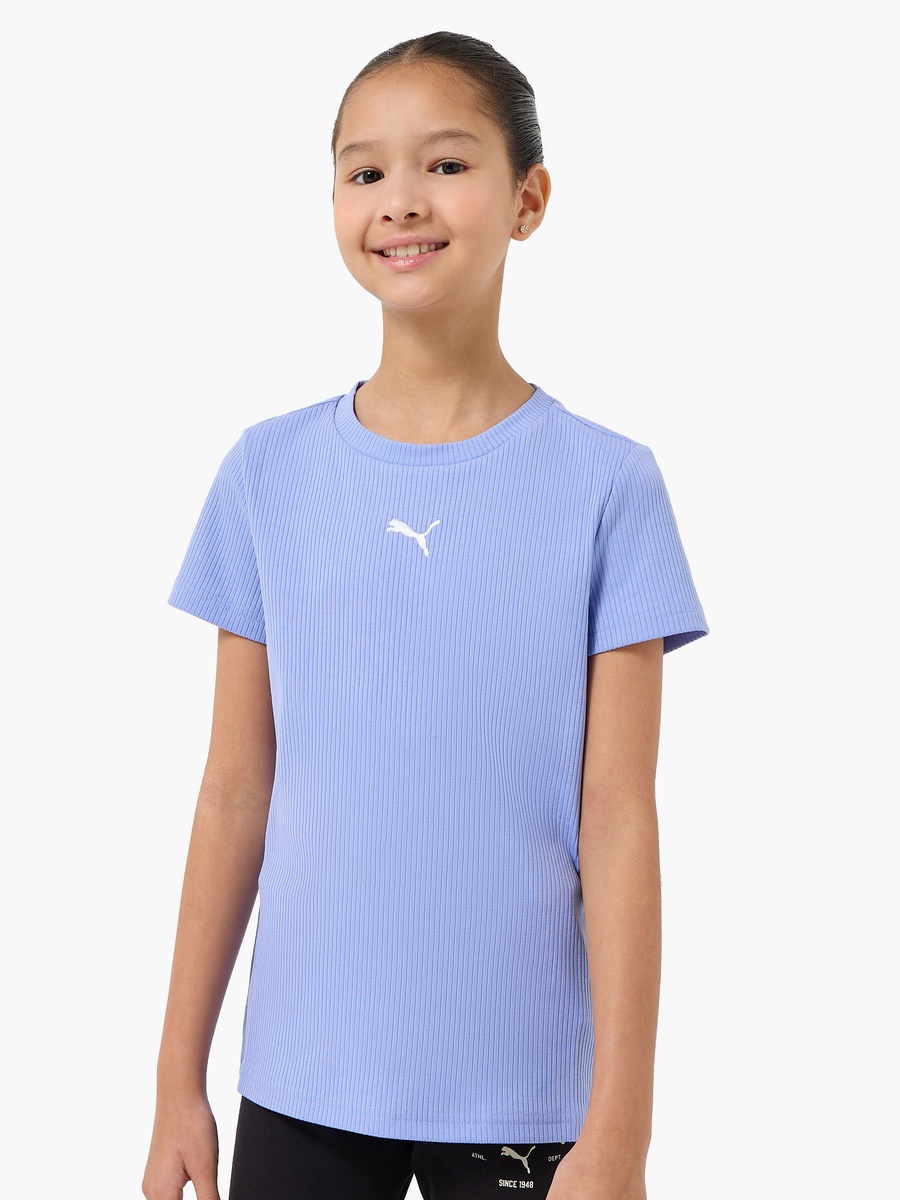 Crew Neck Short Sleeves T-Shirt with Ribbed Design