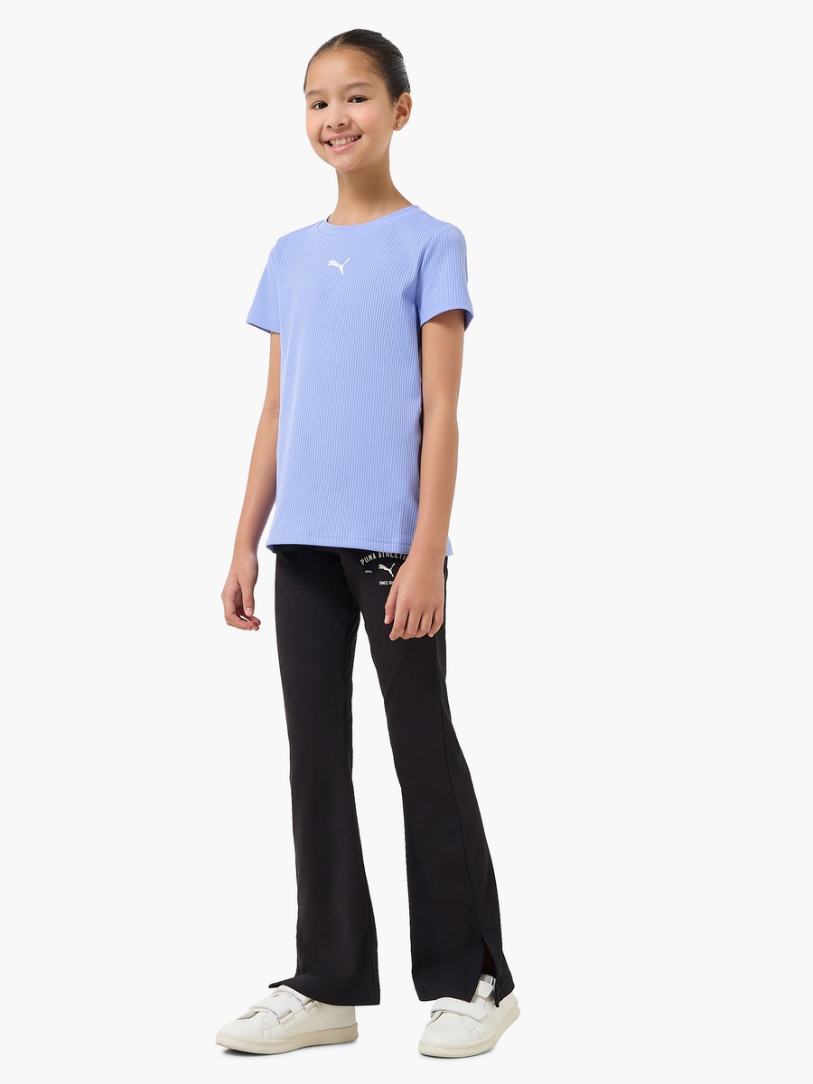 Crew Neck Short Sleeves T-Shirt with Ribbed Design
