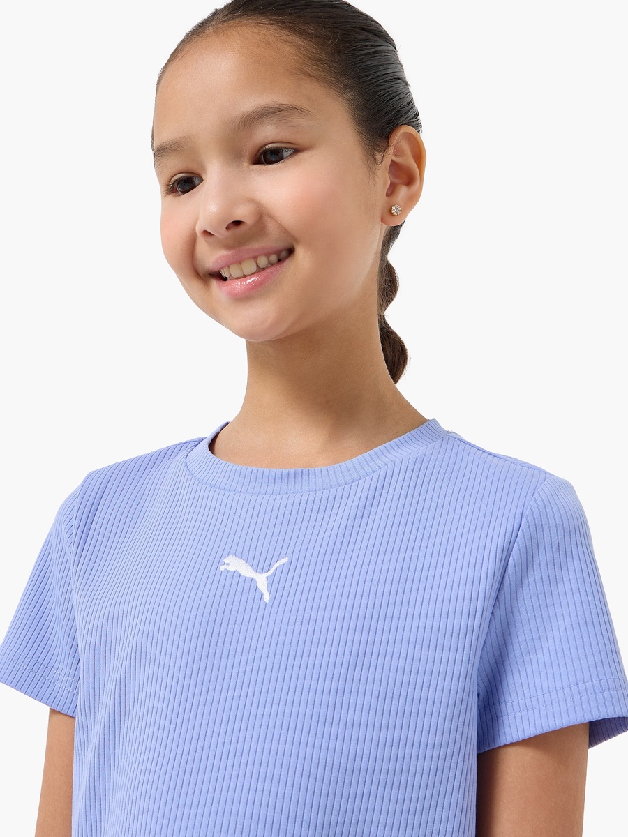 Crew Neck Short Sleeves T-Shirt with Ribbed Design