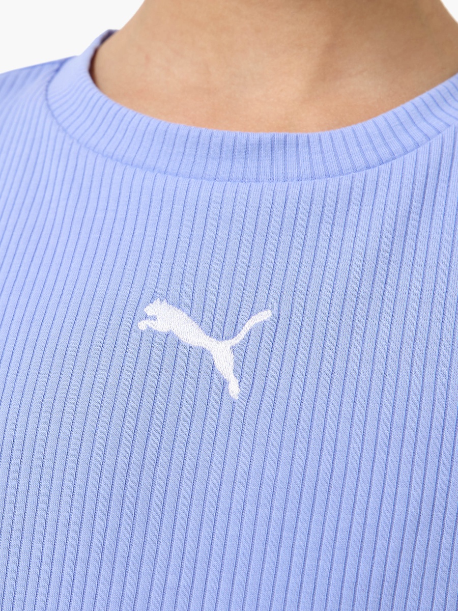 Crew Neck Short Sleeves T-Shirt with Ribbed Design