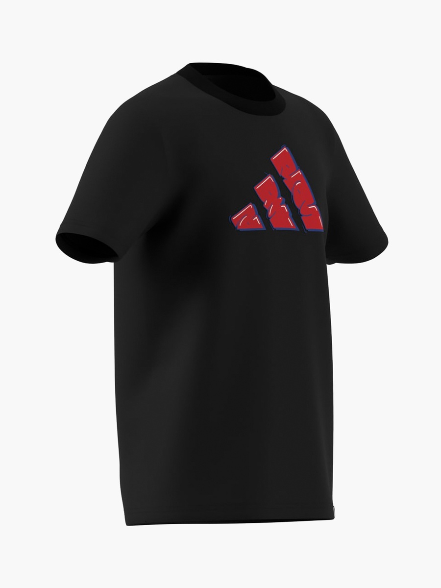Boys Cotton Crew Neck T-Shirt with Logo Print and Short Sleeves