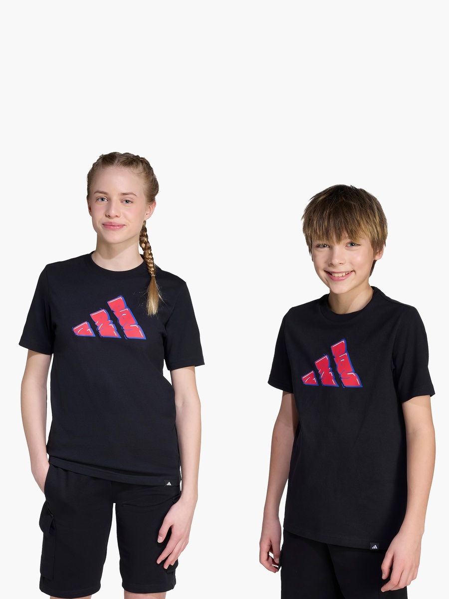Boys Cotton Crew Neck T-Shirt with Logo Print and Short Sleeves