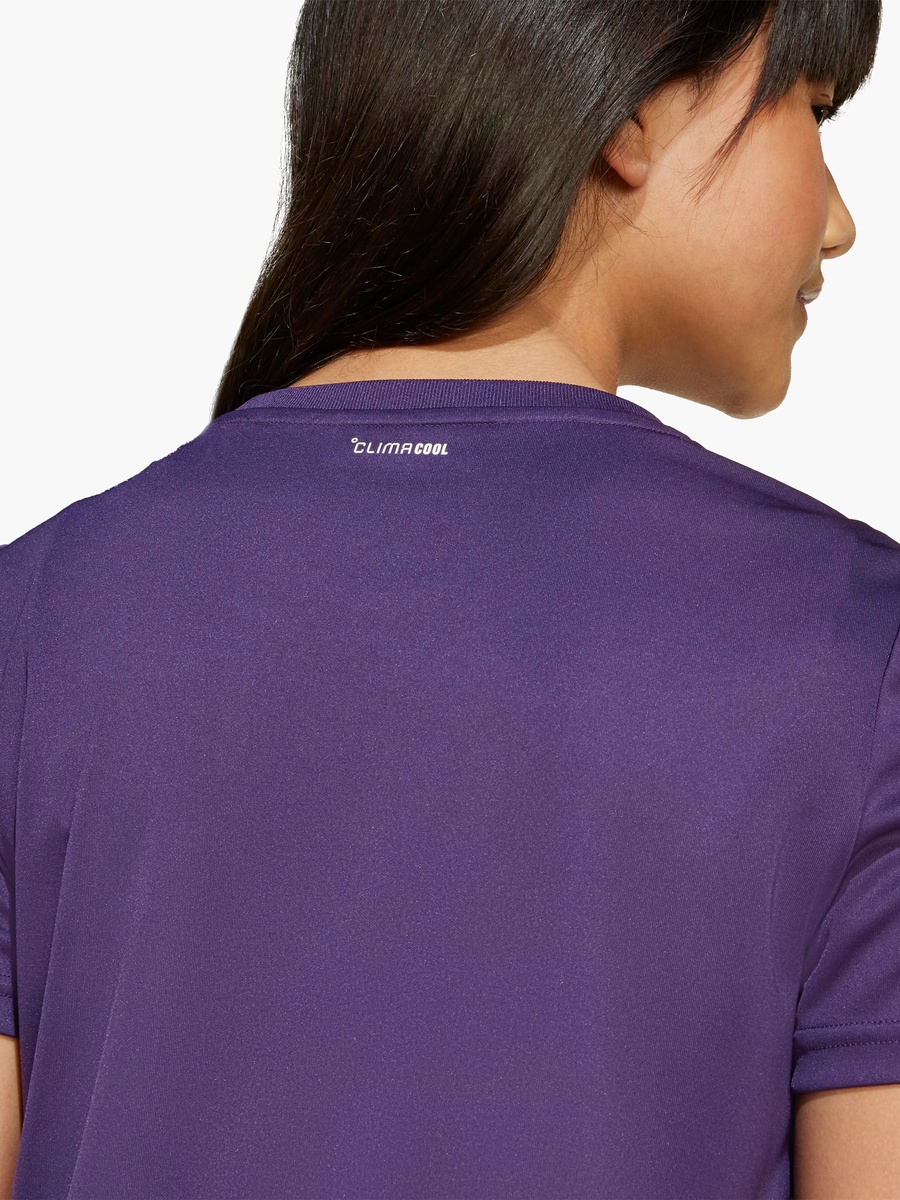 Girls Crew Neck T-Shirt with Logo Print and Short Sleeves