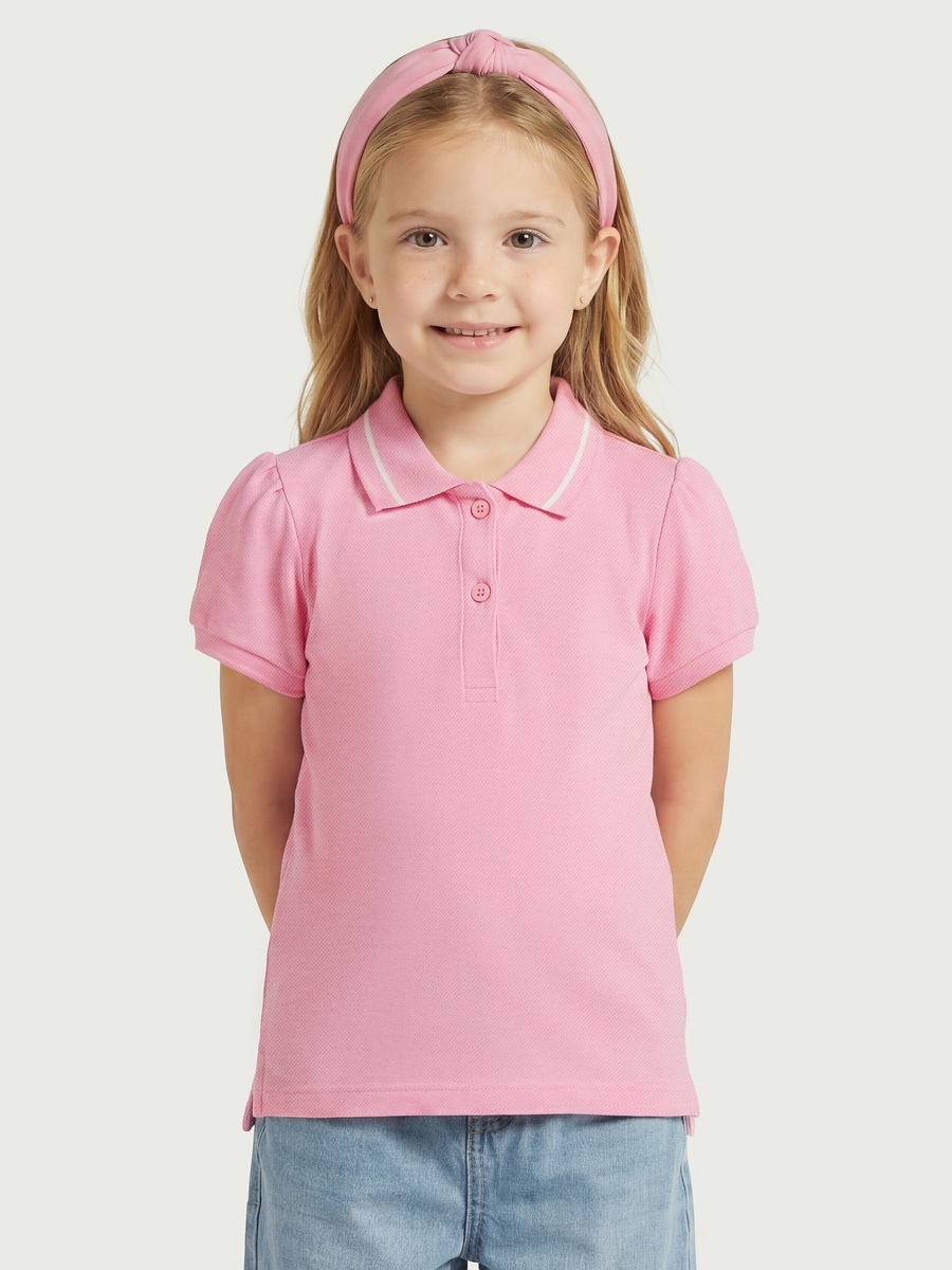 Collared Short Sleeves Polo T-Shirt with Solid Design