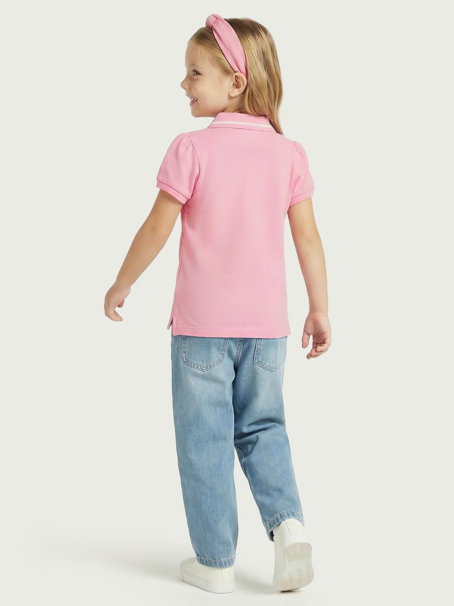 Collared Short Sleeves Polo T-Shirt with Solid Design
