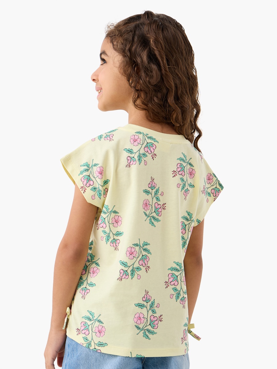 Pack of 2 Round Neck Short Sleeves T-Shirt with Floral Print