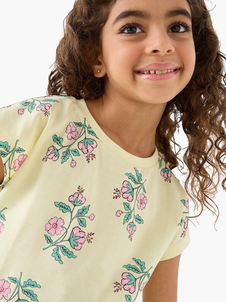 Pack of 2 Round Neck Short Sleeves T-Shirt with Floral Print