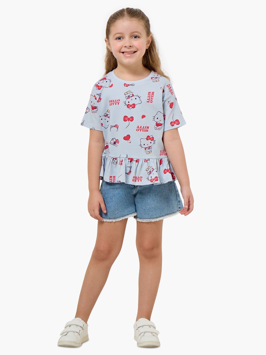 Pack of 2 Crew Neck Short Sleeve T-Shirt with Hello Kitty Print