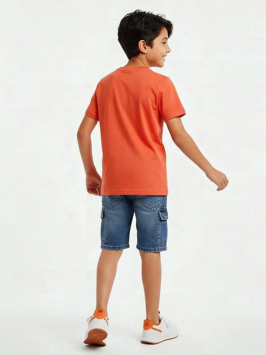 Crew Neck Short Sleeve T-Shirt with Print