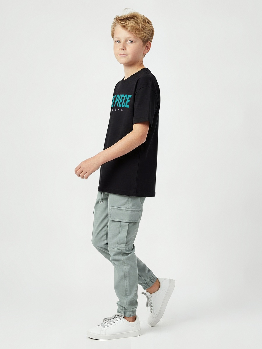 Crew Neck Short Sleeves T-Shirt with One Piece Print