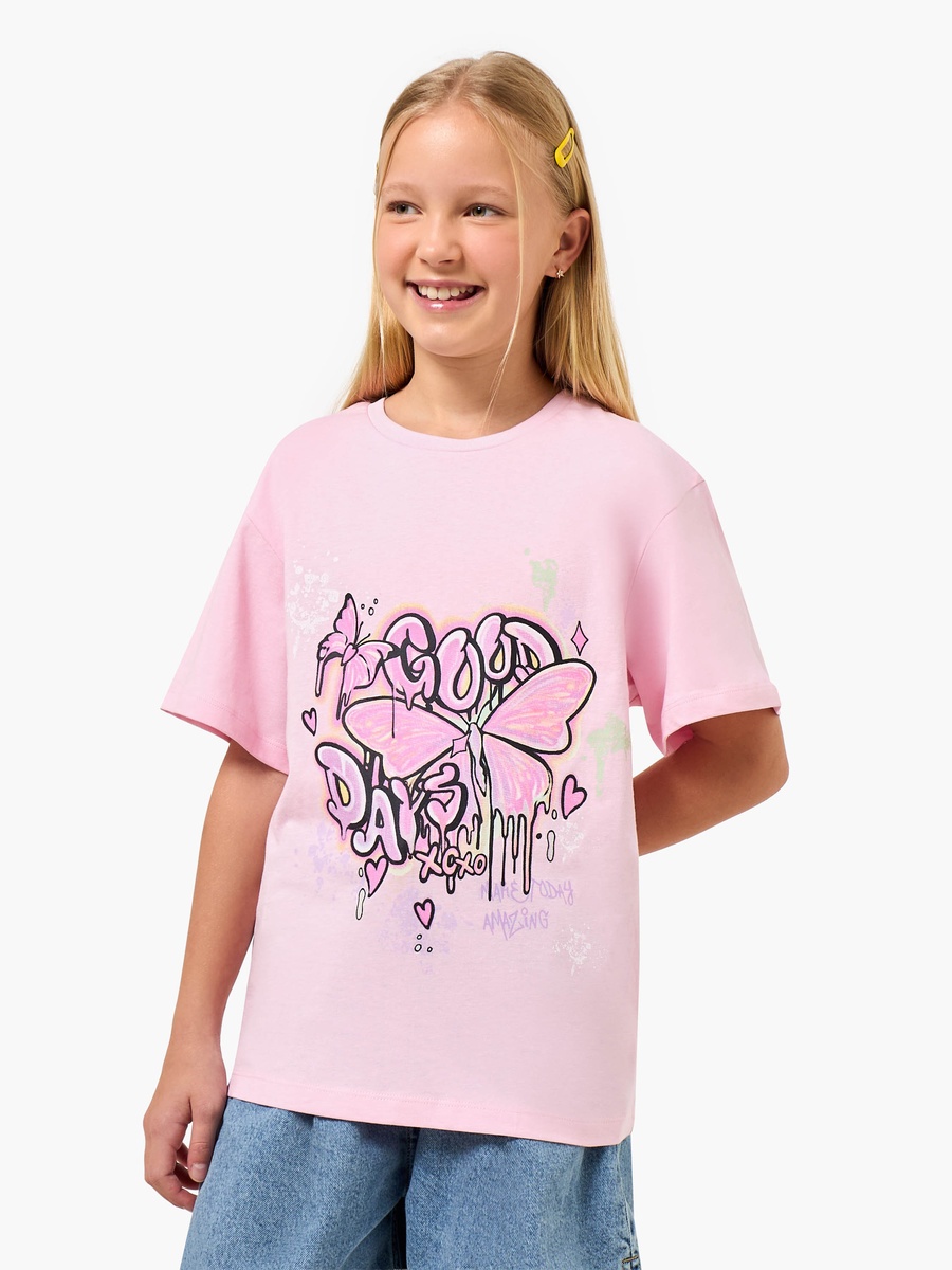 Crew Neck Short Sleeves T-Shirt with Graphic Print