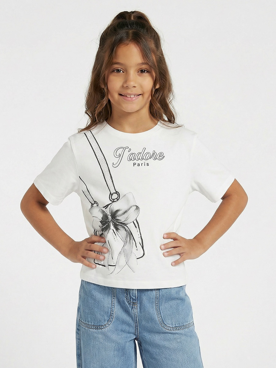 Crew Neck Short Sleeves T-Shirt with Studded Detail