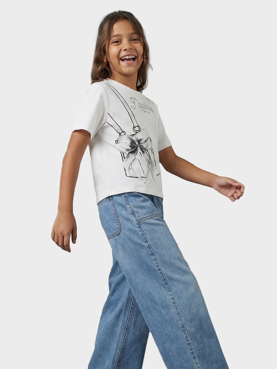 Crew Neck Short Sleeves T-Shirt with Studded Detail