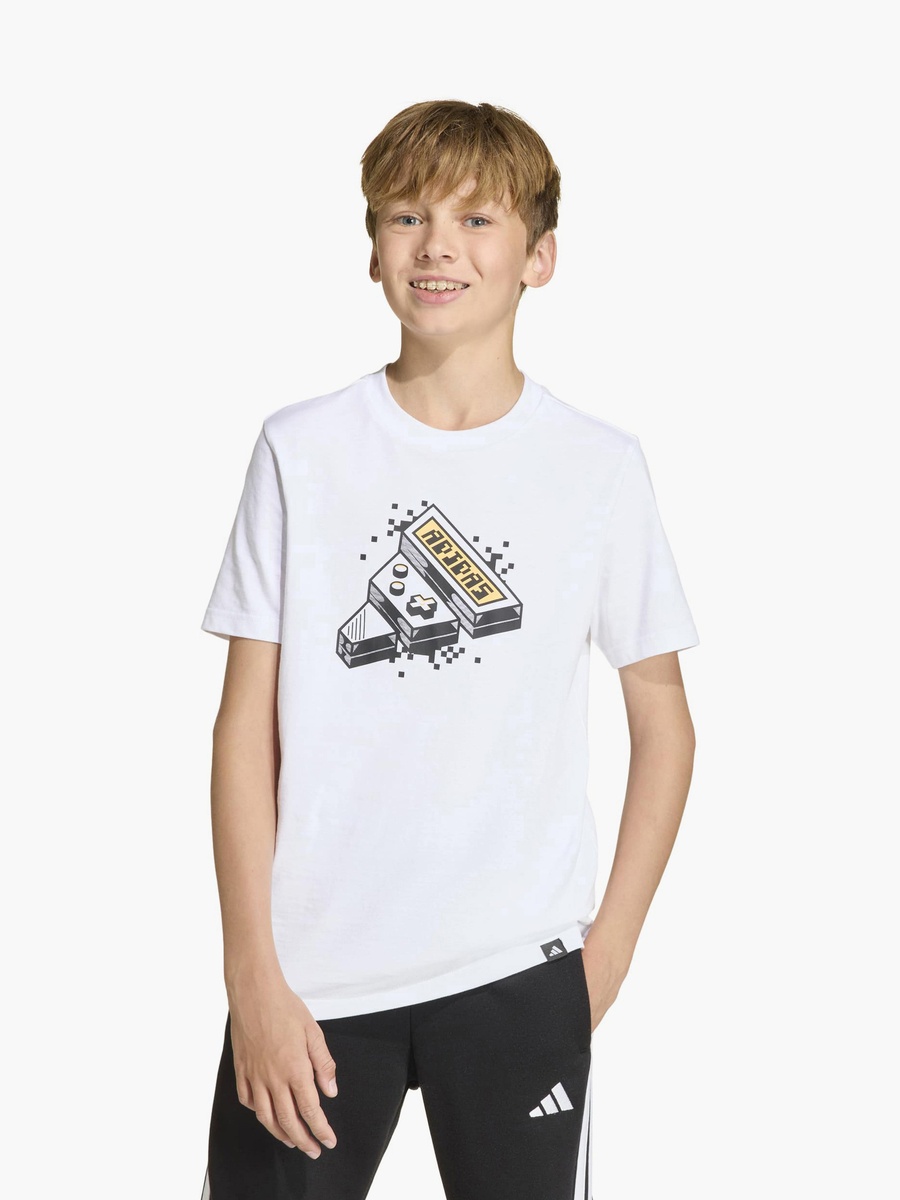 Crew Neck Short Sleeves T-Shirt with Game Print