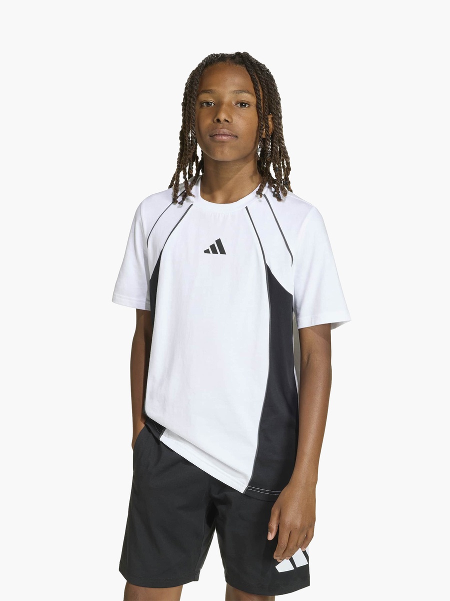 Crew Neck Short Sleeve T-Shirt with Contrast Panel