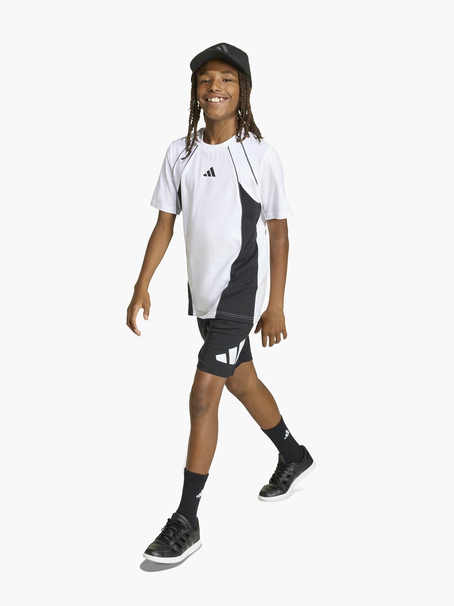 Crew Neck Short Sleeve T-Shirt with Contrast Panel