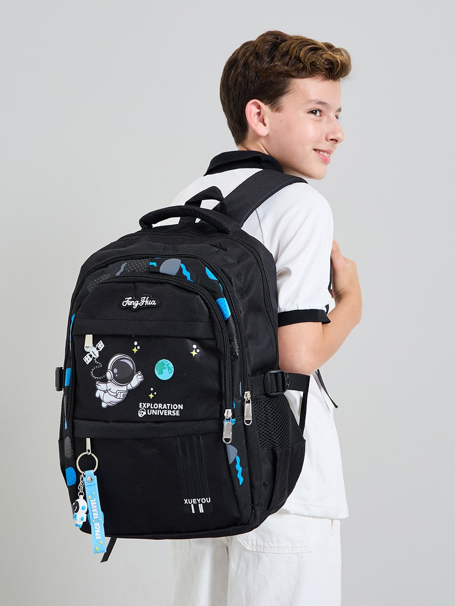 Teen Boys Space-Theme Printed Backpack