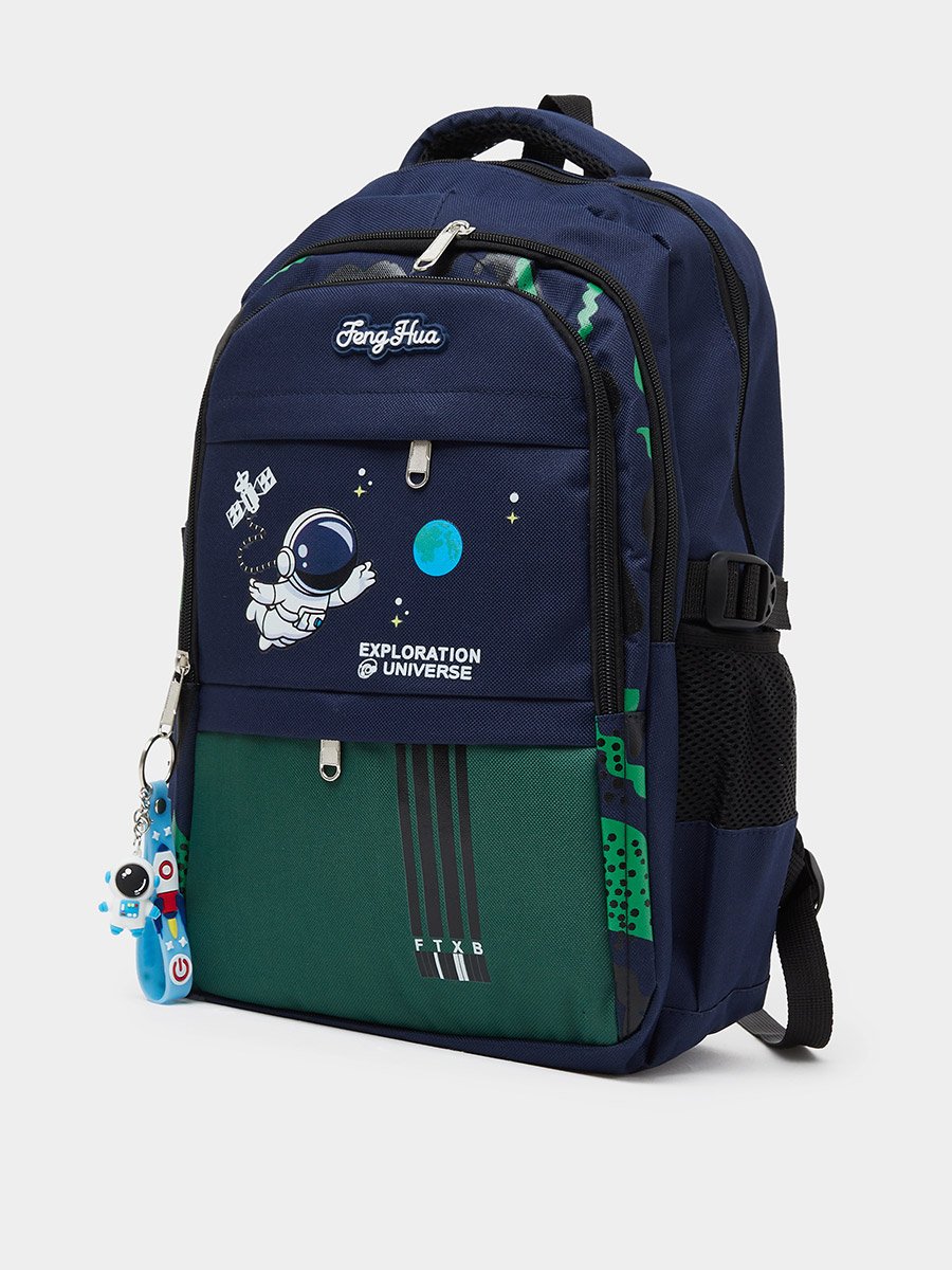 Teen Boys Space-Theme Printed Backpack