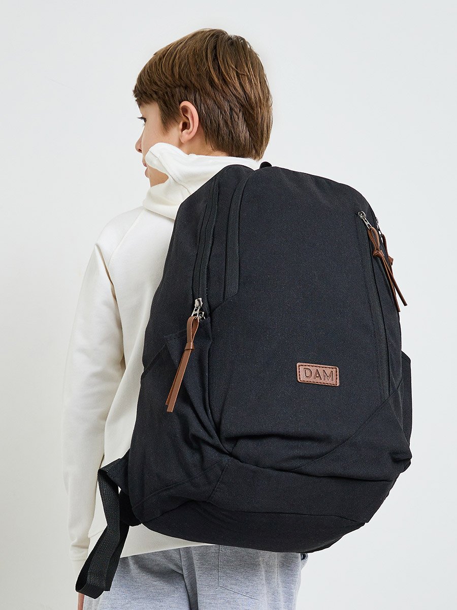 Teen Boys Solid Backpack with Zip Puller