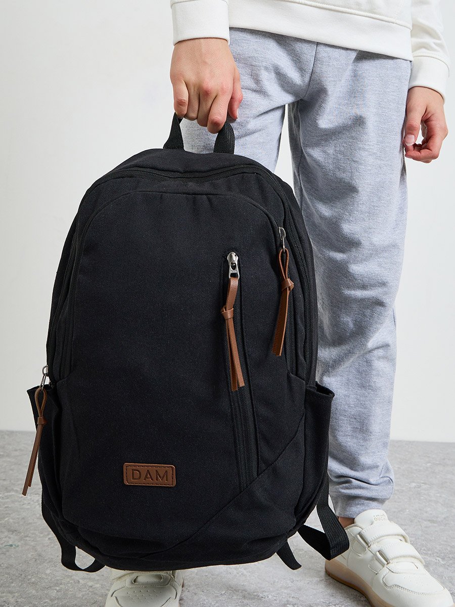Teen Boys Solid Backpack with Zip Puller