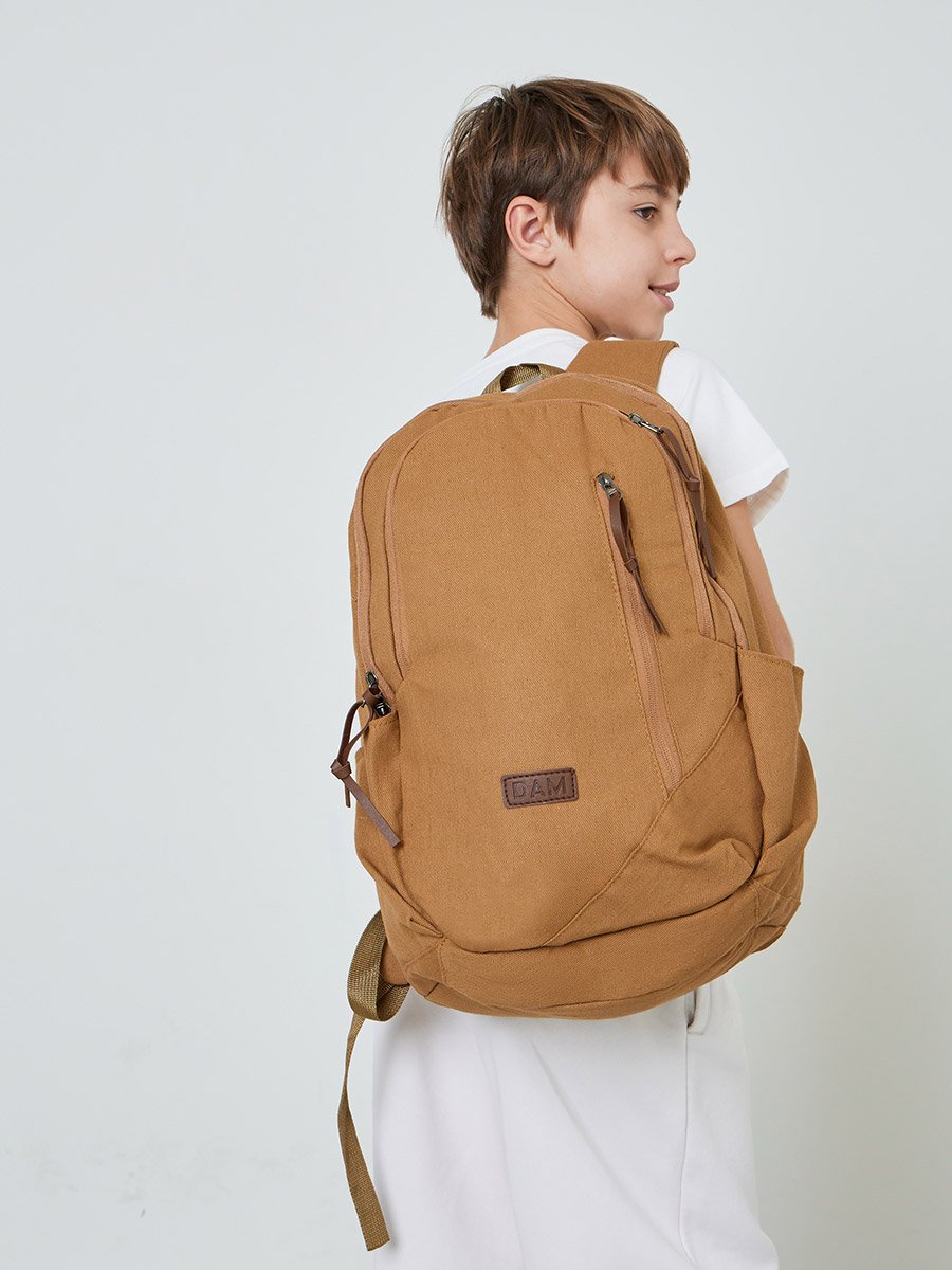 Teen Boys Solid Backpack with Zip Puller
