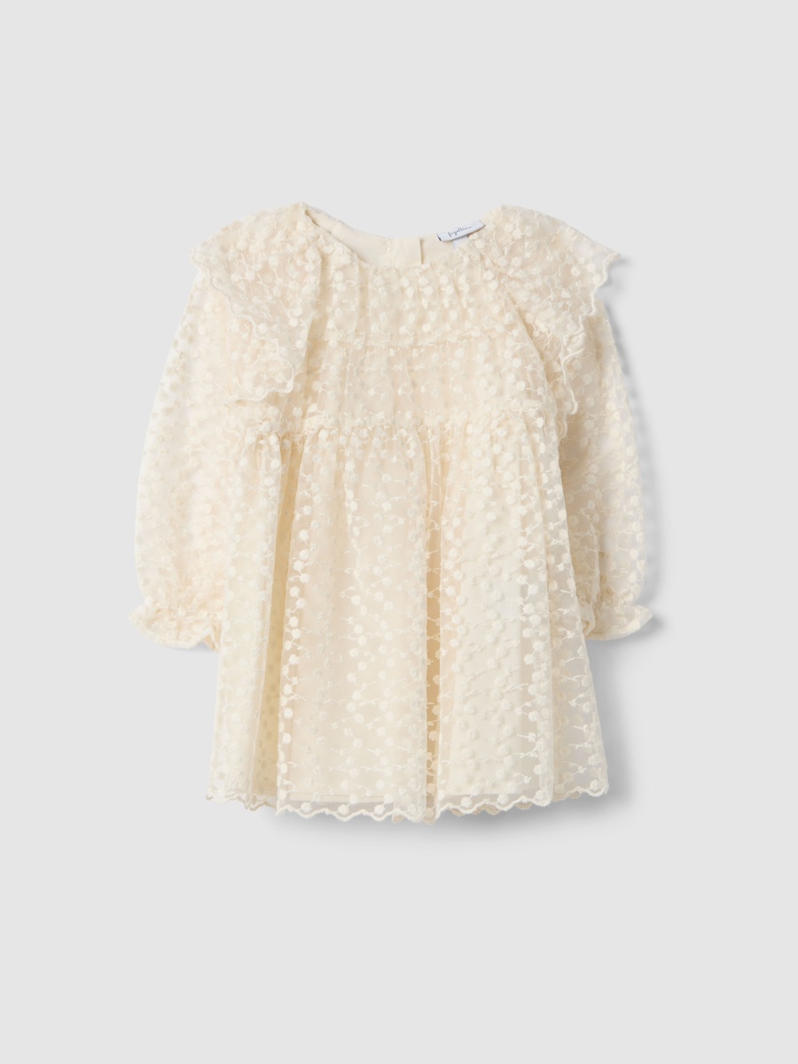 فستان مزيج قطن بقصة عادية