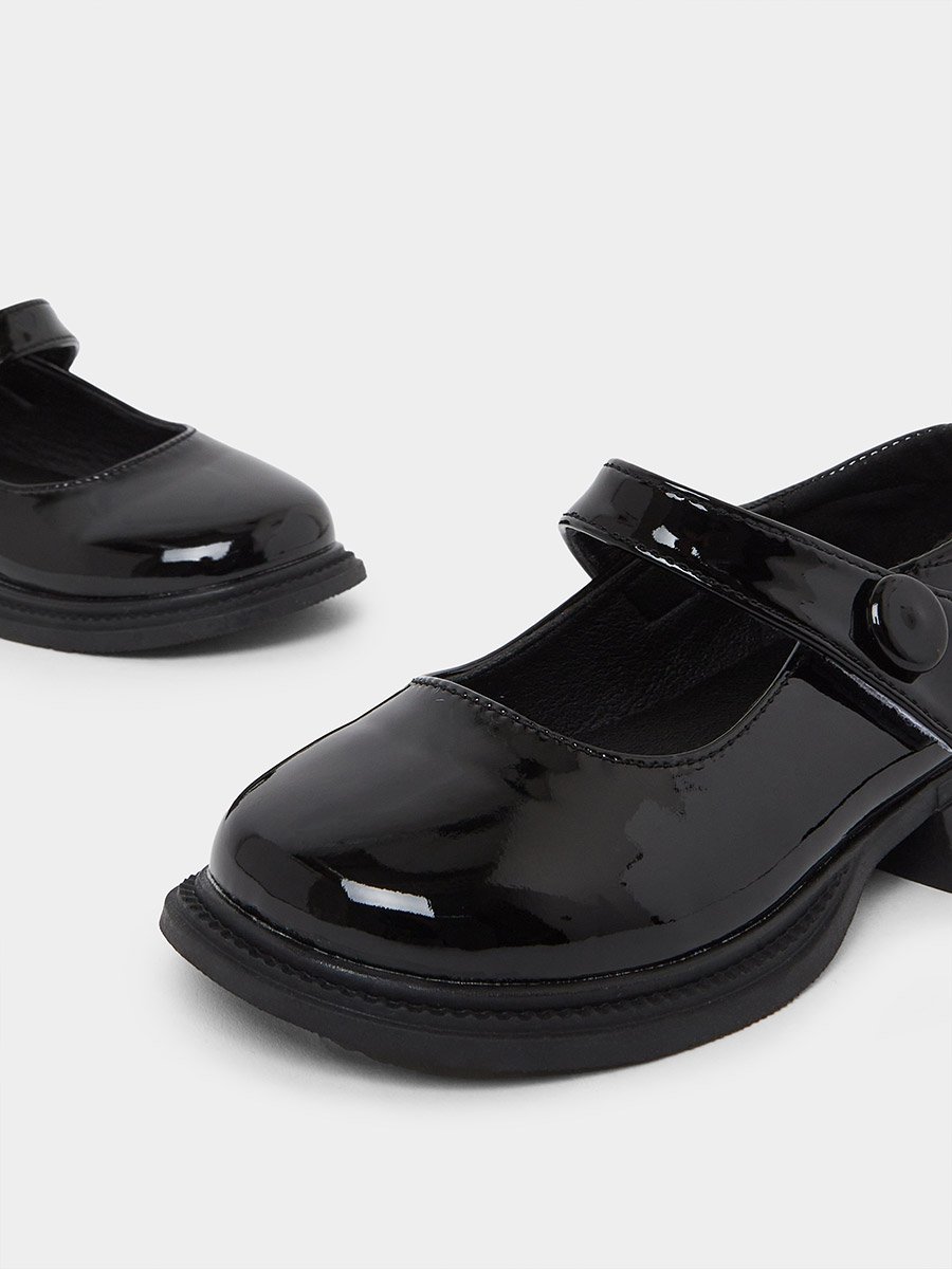 Girls Patent Mary Jane Shoes with Velcro