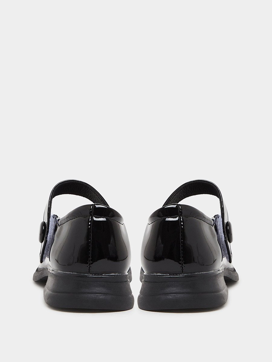 Girls Patent Mary Jane Shoes with Button Detail