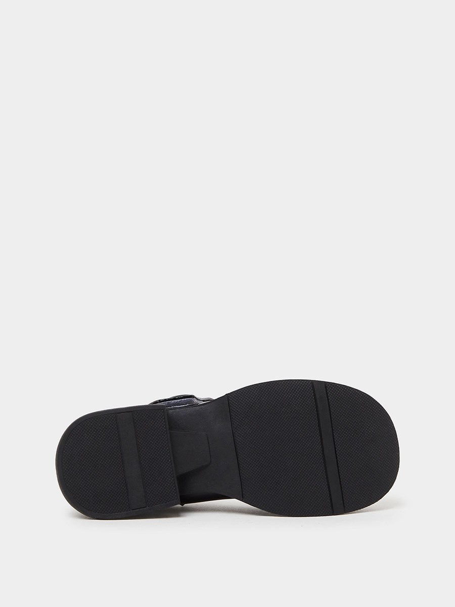 Girls Patent Mary Jane Shoes with Button Detail