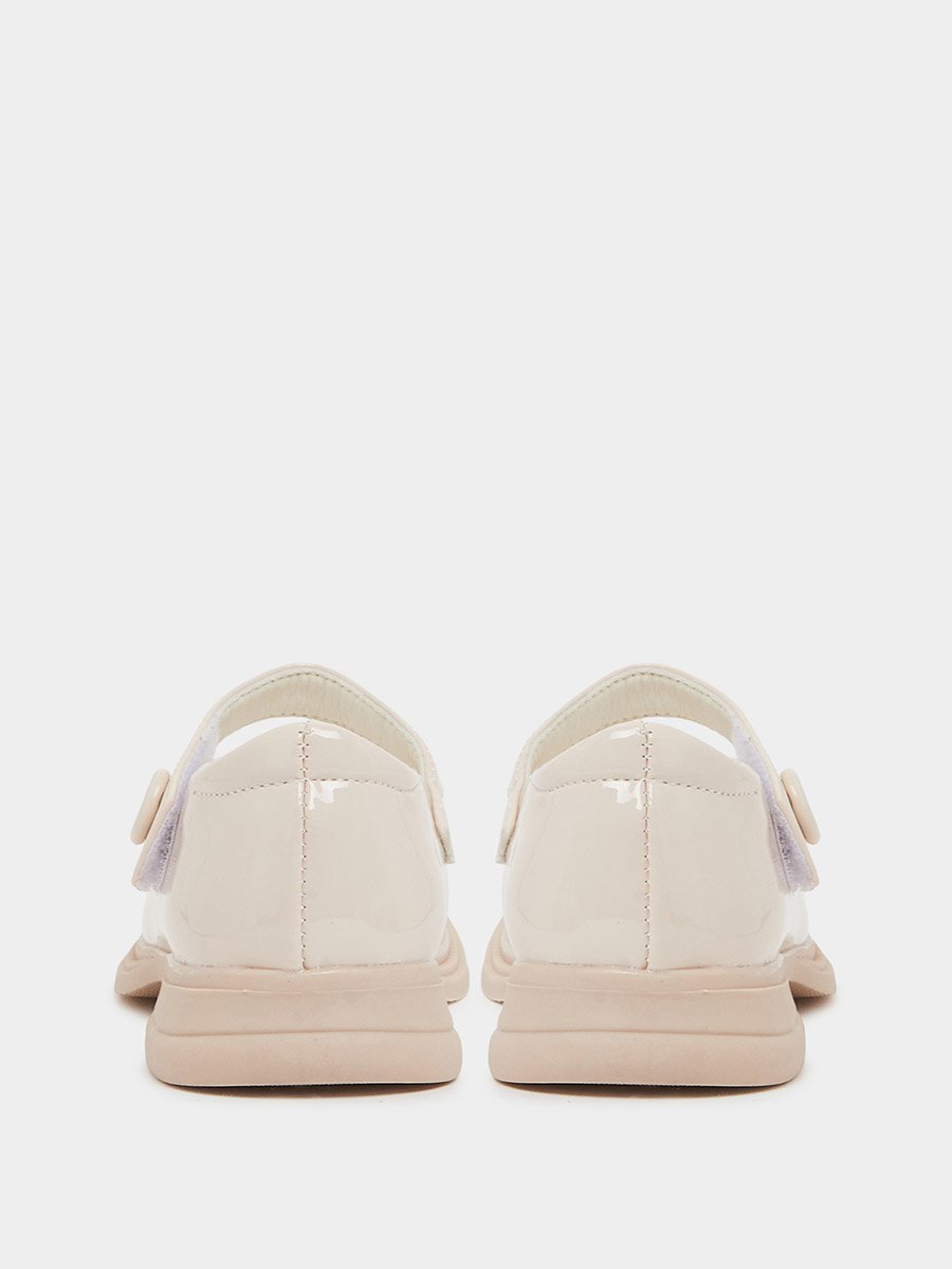 Girls Patent Mary Jane Shoes with Button Detail