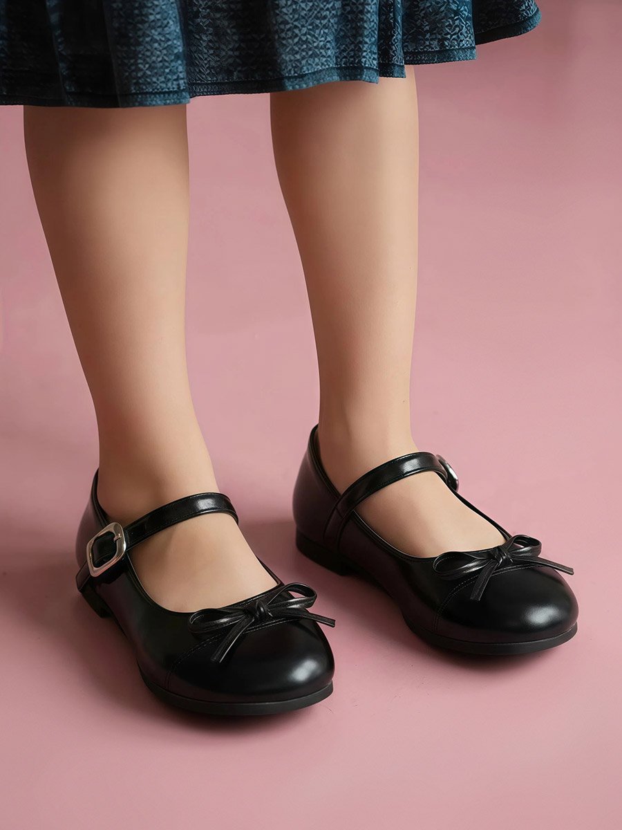 Teen Girls Bow Detail School Shoes