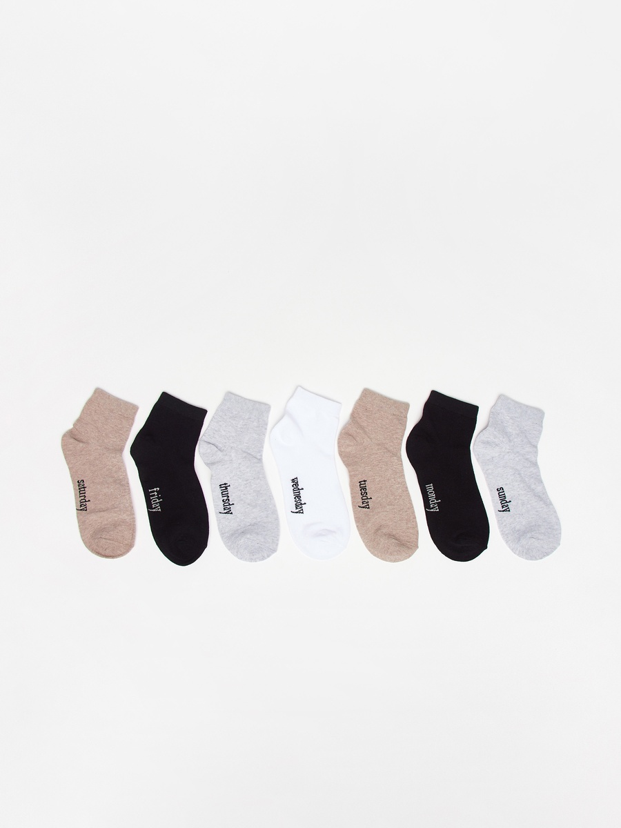 Pack of 7 - Assorted Crew Length Socks