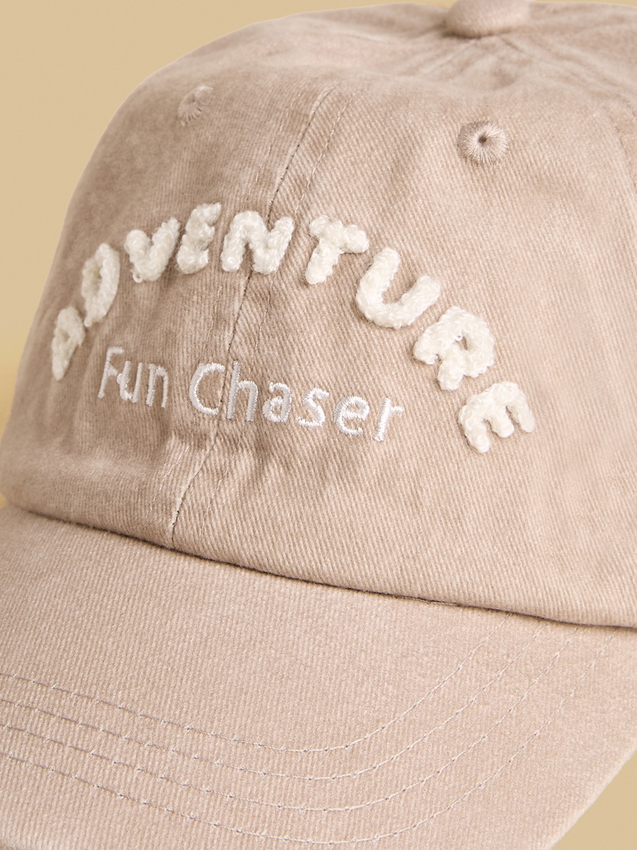 Embroidered Cap with Hook and Loop Closure