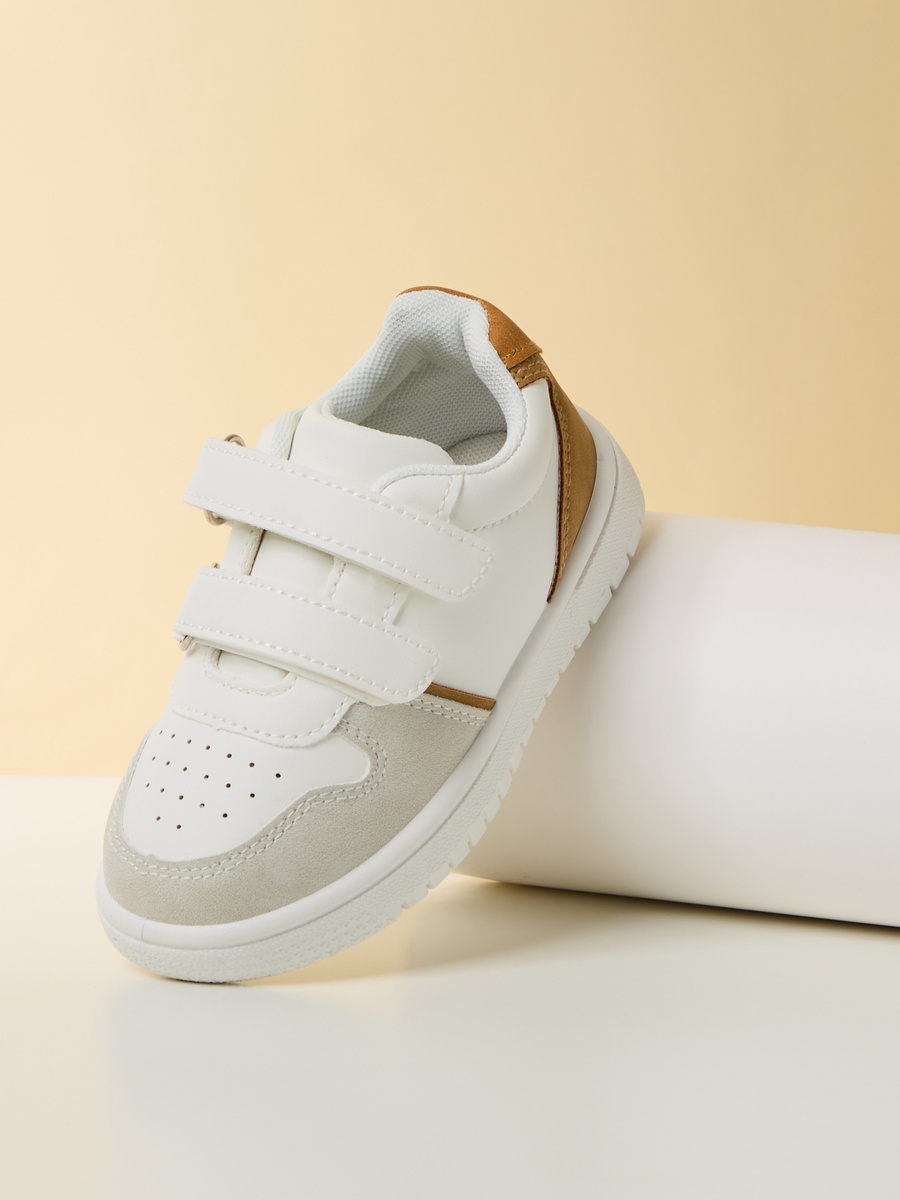 Textured Sneakers with Hook and Loop Closure