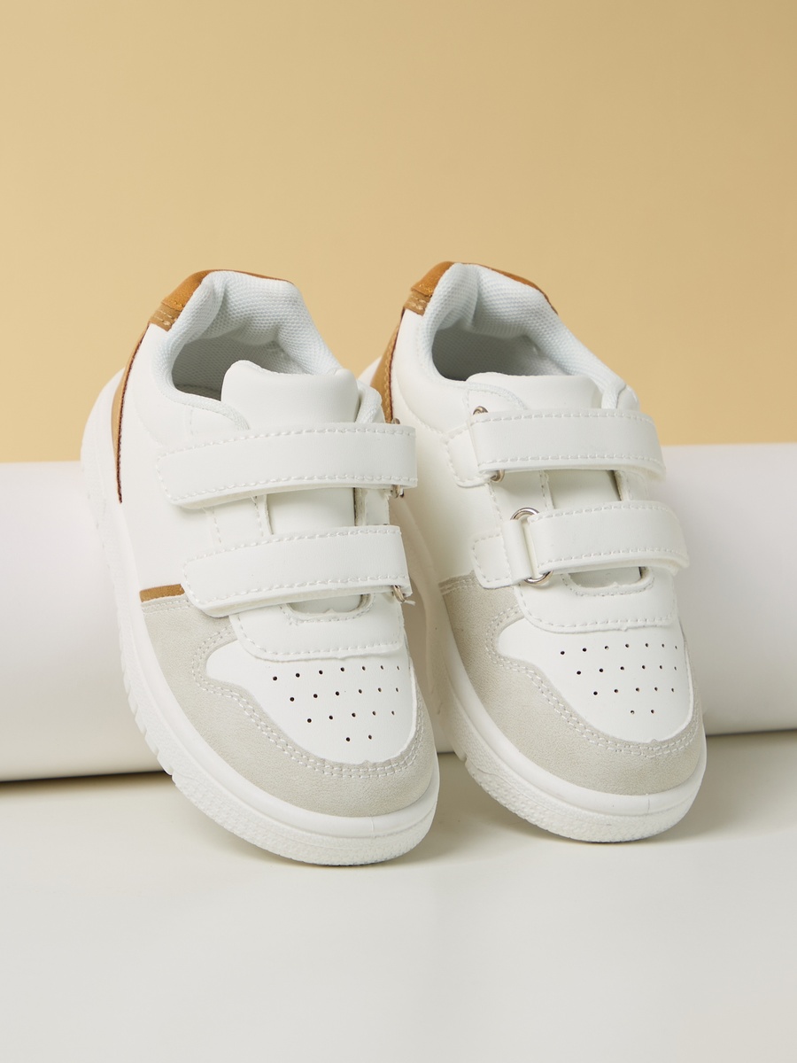 Textured Sneakers with Hook and Loop Closure