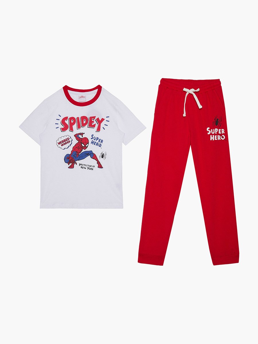 Boys Spiderman Printed T-Shirt and Pyjama Set
