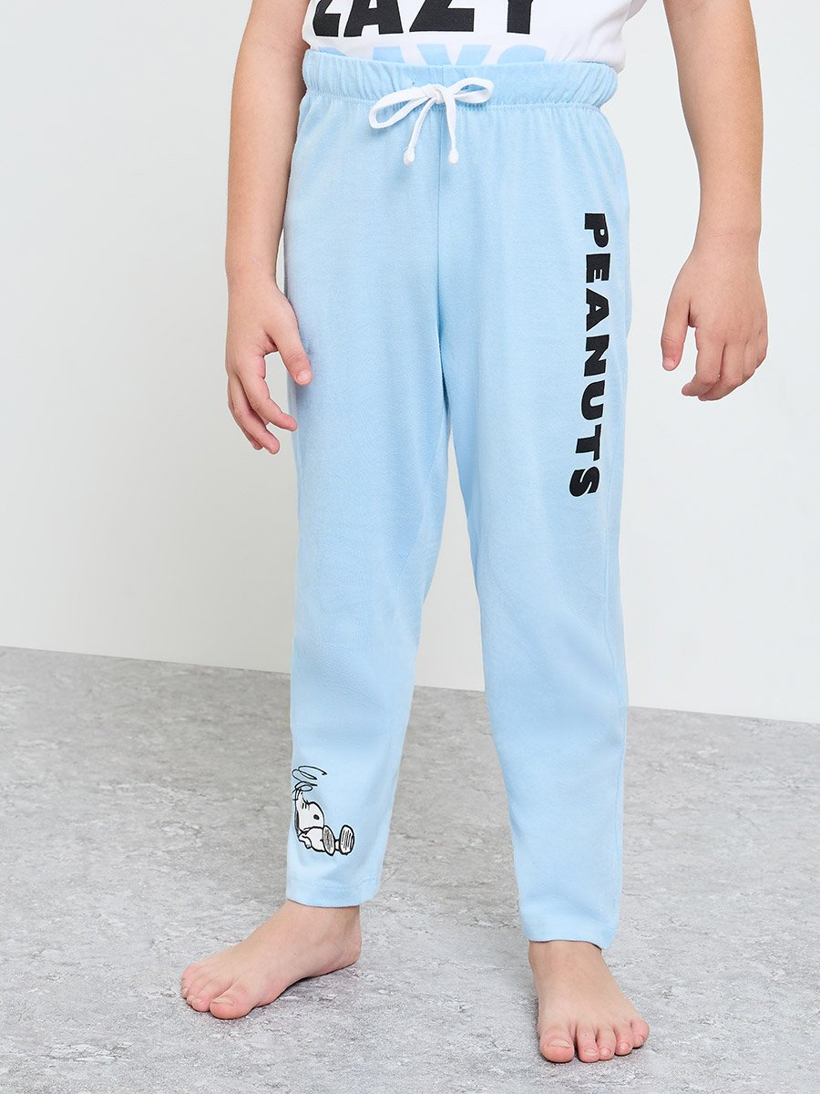 Boys Snoopy Print Short Sleeves T-Shirt and Pyjama Set