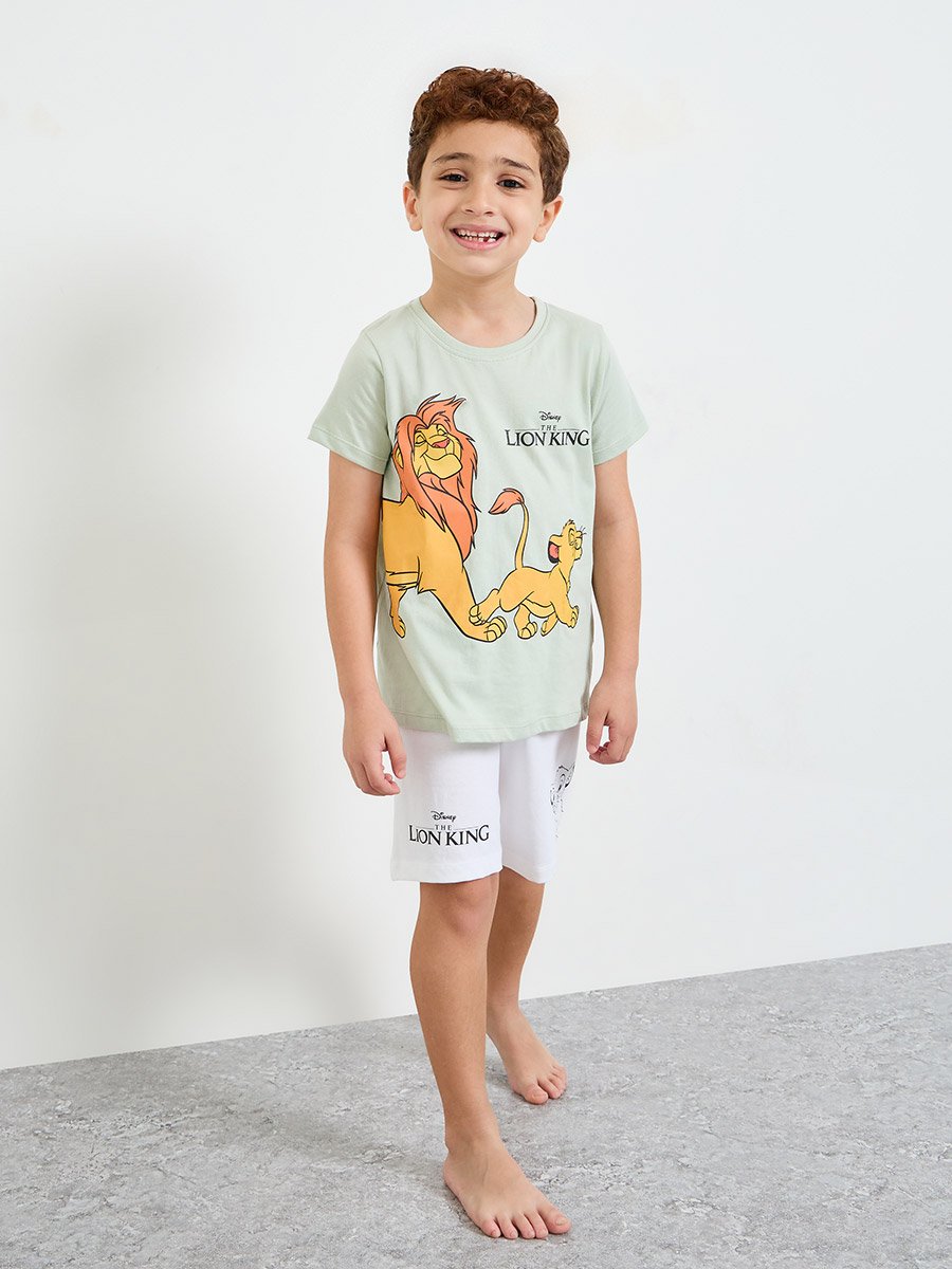 Boys Lion King Printed T-Shirt and Shorts Set