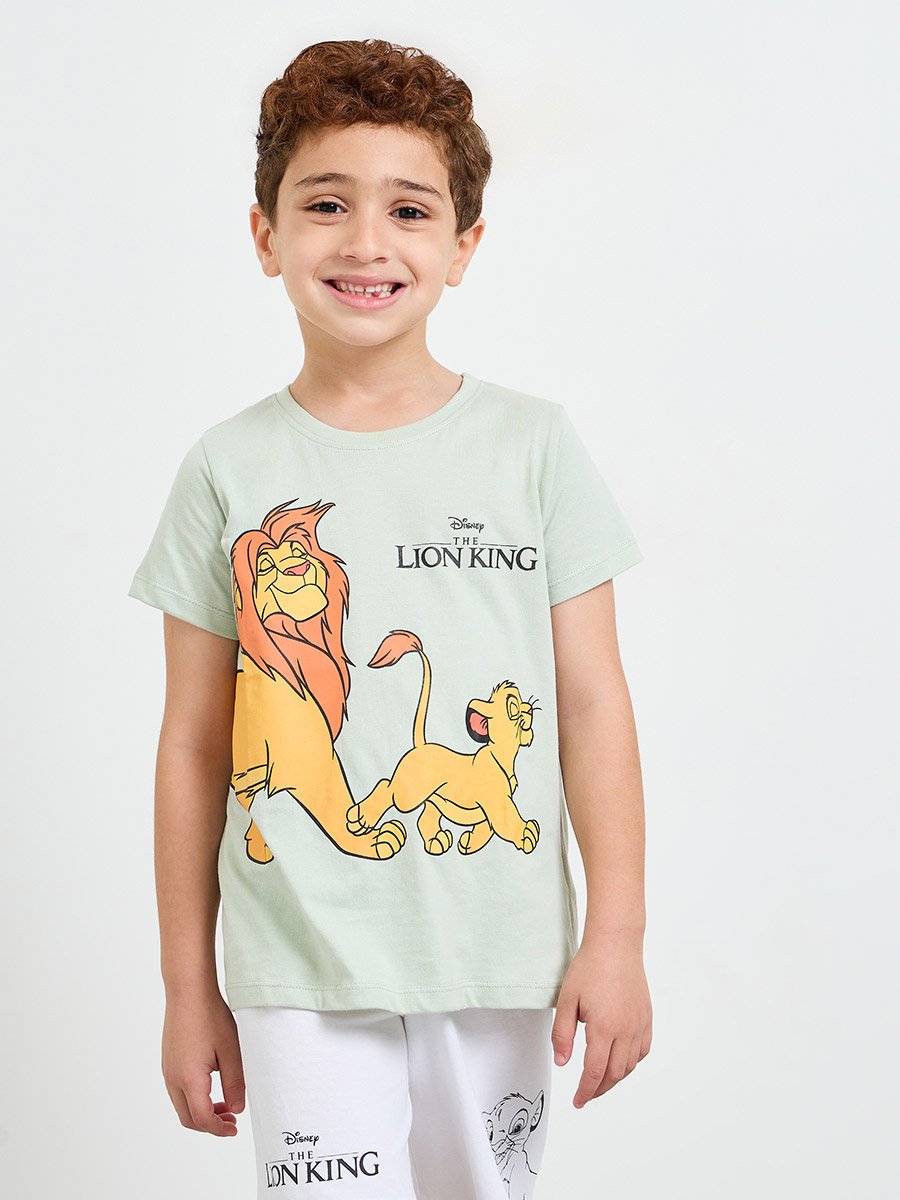 Boys Lion King Printed T-Shirt and Shorts Set