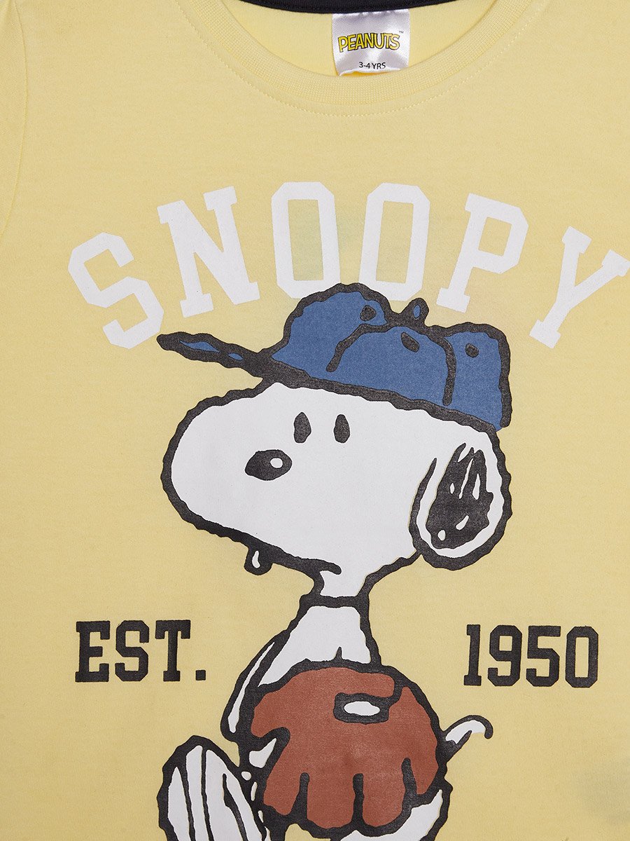 Boys Snoopy Printed T-Shirt and Shorts Set
