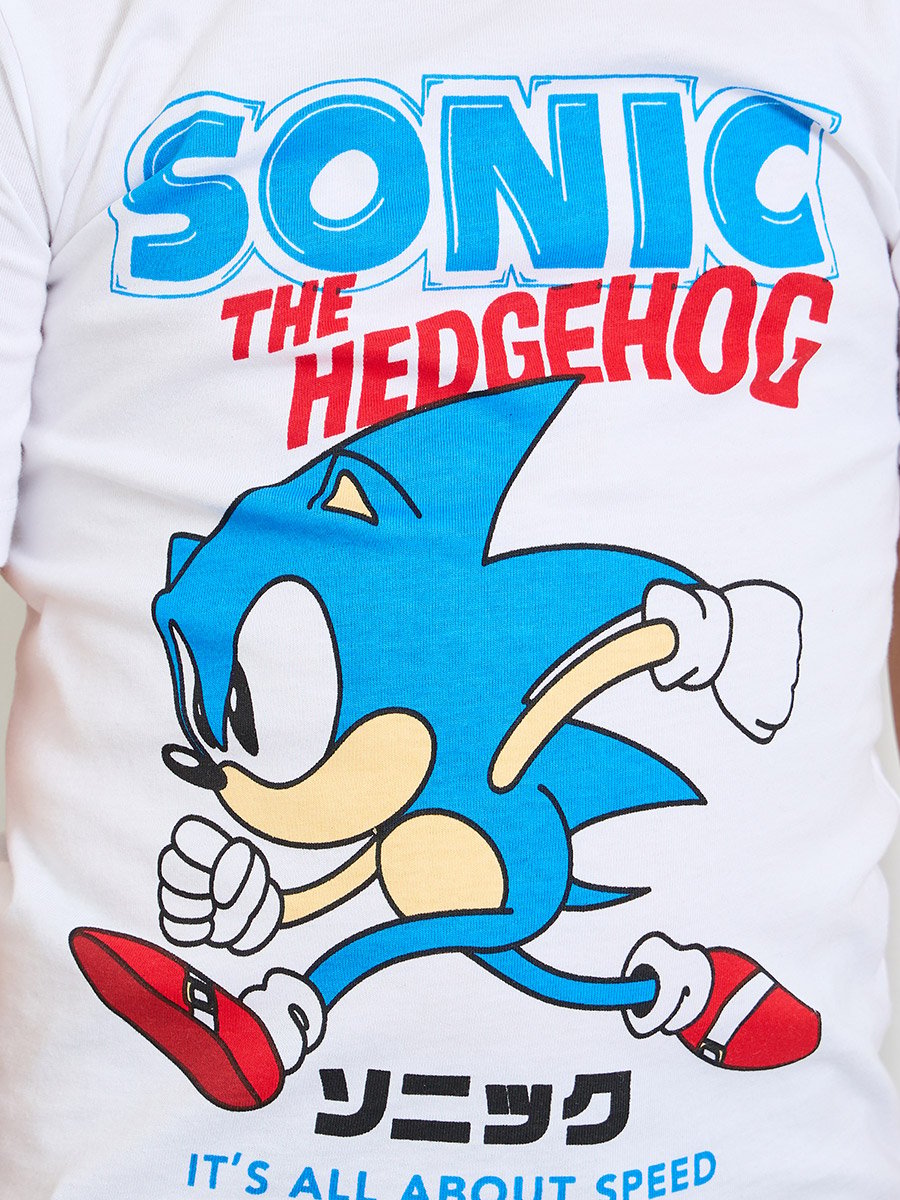 Boys Sonic Print Cotton T-Shirt