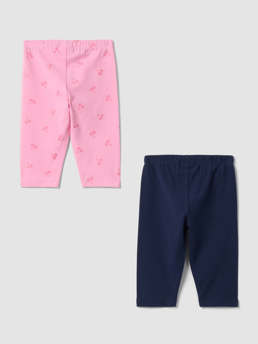 Pack of 2 - Girls Stretch Cotton Leggings