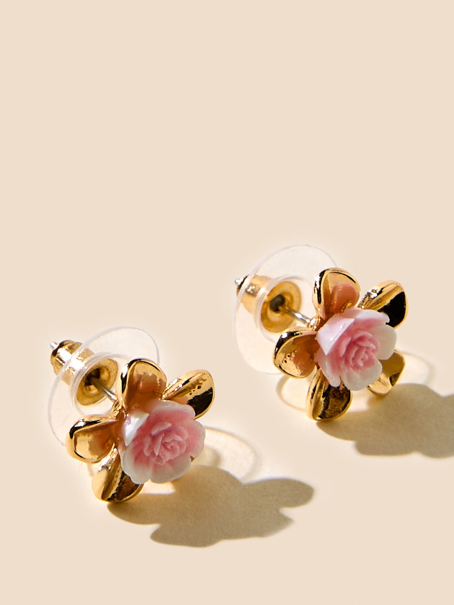 Floral Stone Embellished Necklace and Earrings Set